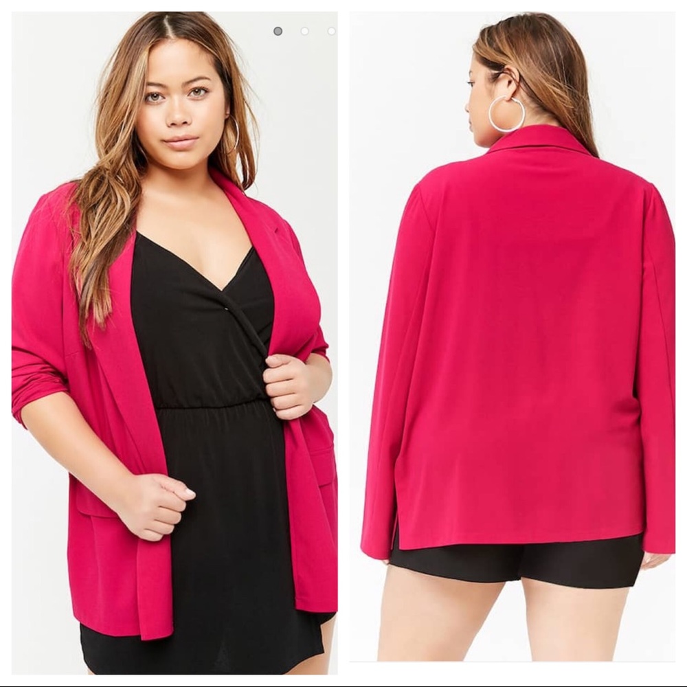 Plus Size Open-Front Blazer